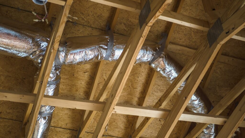 An,Air,Duct,In,Between,The,Constrcution,Wood