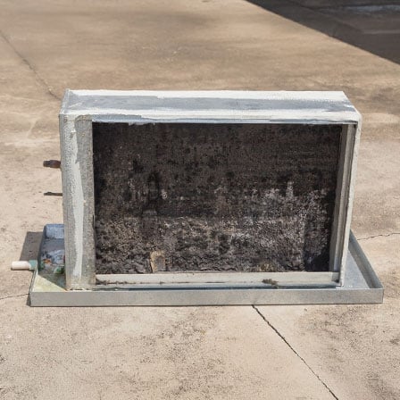 An air conditioning coil that has broken